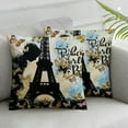 thumbnail image 3 of BANET Eiffel Tower Throw Pillow Covers Set of 2 Soft Paris Pillow Cases Cushion Covers for Living Room Bedroom Gloden Decorative Throw Pillowcases for Sofa Couch Chair 20x20in, 3 of 7
