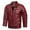 Wine, variant on IYTR Men's Leather Jackets Solid Color Zipper Stand-up Collar Long Sleeve Jacket Casual Baseball Uniform Leather Jacket with Pocket Coffee XL