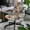thumbnail image 2 of ZIATUBLES Office Chair Cover Stretch Anti-Dust Rotating Chair Slipcover Soft Spandex Computer Chair Covers for High Back Chair Seat Backrest Stylish Chair Protector Cover, S, Retro Rose, 2 of 7