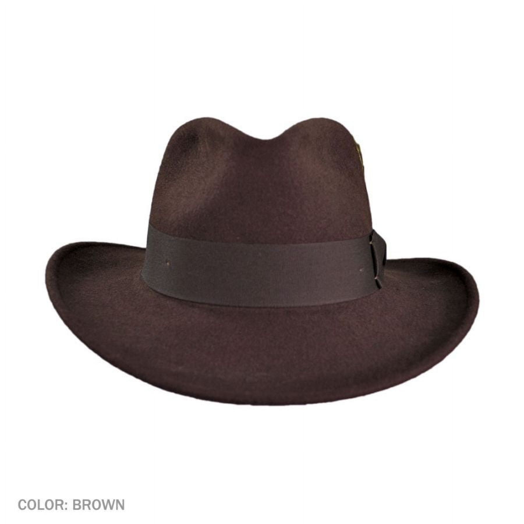 Ford Crushable Wool Felt Fedora Hat - S - Brown - image 2 of 7