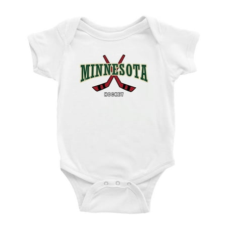 

Cute Minnesota Baby Romper Hockey Fan Baby Jersey Clothes (White 12-18 Monthes)