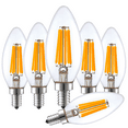 thumbnail image 1 of Strak E12 LED Bulb, 6W 60W Equivalent, Dimmable, 3000K Soft White, 600LM Candelabra Led Bulb, 6-Pack, 1 of 9