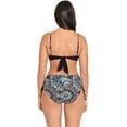 thumbnail image 4 of Skinny Dippers BLACK MULTI Motley Bridgette Bikini Swim Top, US Small, 4 of 4