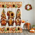 thumbnail image 2 of Shower Curtain 72"W x 84"L Fall Gnomes Thanksgiving Pumpkins Fabric Shower Curtains Set with Hooks Water Repellent Bathroom Curtains Machine Washable Bathroom Accessories, 2 of 6