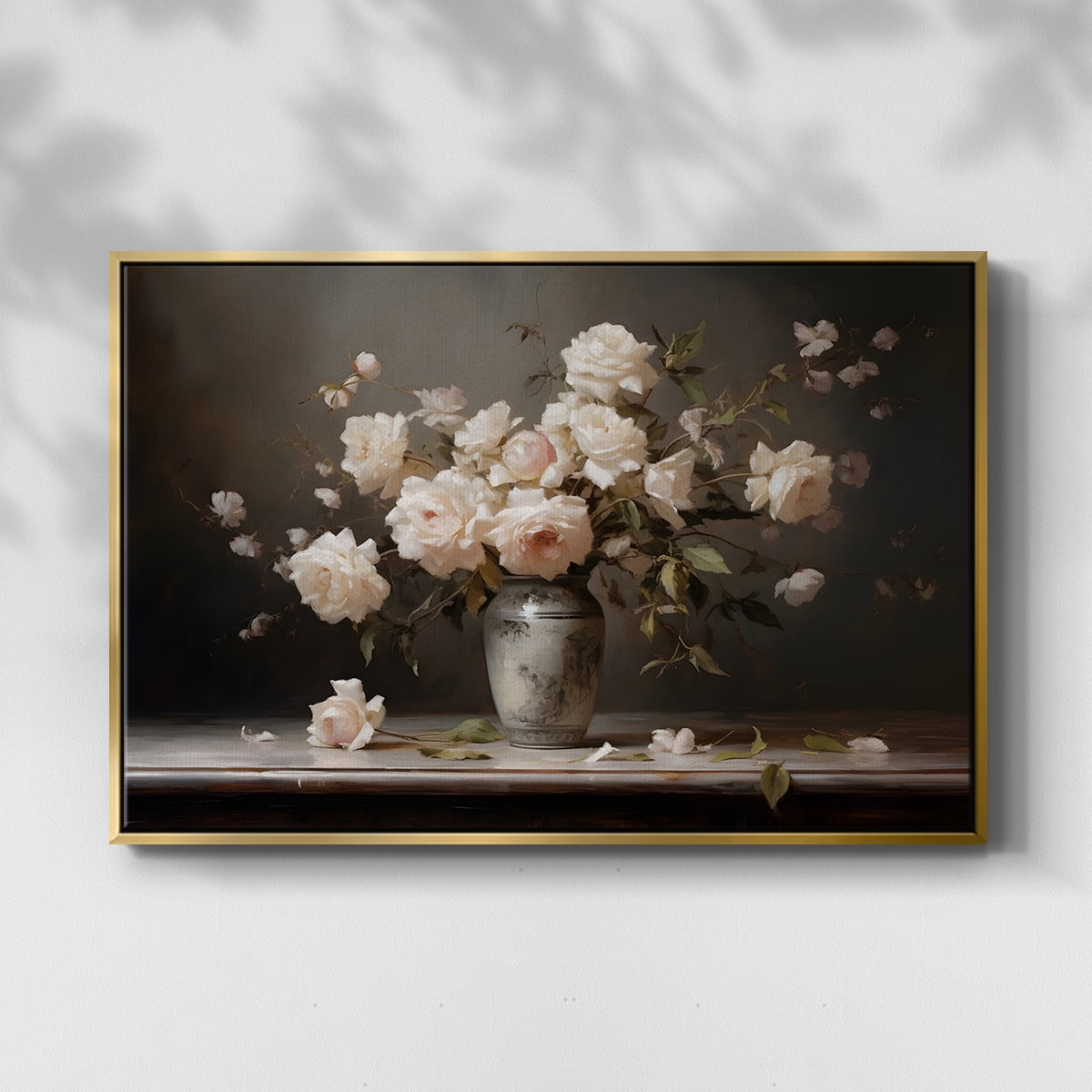 Vintage Botanical Print-LXII By Wexford Home Framed in Gold Wood Gallery Wrapped Canvas 17 in. x 25 in.