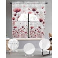 thumbnail image 2 of Watercolor Pink Flowers Swag Curtains for Living Room/Bedroom Windows, Spring Flowers Botanical Wood Grain Kitchen Curtains and Valances Set 36 Inch Length, Swags Valance Curtain Panels, 2 of 5