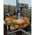thumbnail image 2 of Fsddascl Hello Fall Outdoor Tablecloth - 60 Inch Round Dining Table Cover, Hedgehog Orange Green Thanksgiving Waterproof Outdoor Table Cloth with Umbrella Hole & Zipper for Picnic/Patio/Party, 2 of 7