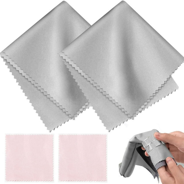 4Pcs Polishing Cloth, Jewelry Cleaning Cloth Set, 2Pcs Polishing Cloth Large And 2Pcs Polishing Cloth Small, Jewelry Cleaning Cloth For Gold Silver Platinum Jewelry