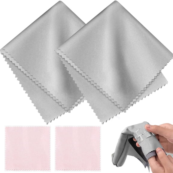 Jewelry Cleaning Cloth, Double Sided Polishing Cleaning Cloths Jewelry Wipe Cloths for Pearl Gold Platinum and Silver
