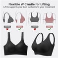 thumbnail image 5 of Everyday Bras for Women Athletic Bra for Women Work Out Bras Pack of Bras for Women Athletic Sports Bras Wireless Bras for Women Womens Bras Push up No Underwire Sports Bra with Support The Black L, 5 of 8
