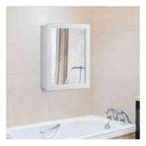 Bathroom Medicine Cabinet with Mirror, Wall Mounted Storage Cabinet with Adjustable Shelf, 20" x 6" x 26", White MDF for Bathroom, Living Room, Entryway