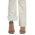 thumbnail image 6 of HDE Women's Faux Leather Pants High Waisted Trousers with Pockets Cream White - M, 6 of 6