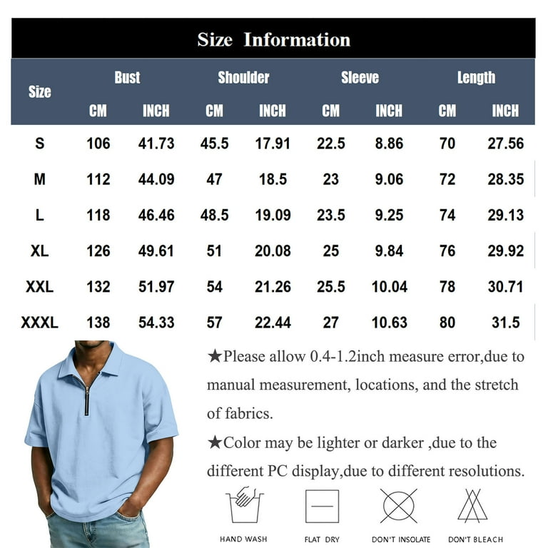 Polo Shirts for Men Casual Quarter-Zip Striped Beach Shirt