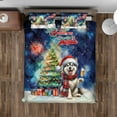 thumbnail image 4 of Merry Christmas and Happy New Year Santa Siberian Husky Holiday Xmas Winter 2025 Quilt Bedding Set Husky Dog Lover Gifts 1 Blanket Bed Cover 2 Pillowcases - 00024, 4 of 5