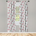 thumbnail image 3 of Ambesonne Romantic Curtains, Spring Flowers Roses, Pair of 28"x63", Almond Green Pale Pink, 3 of 5