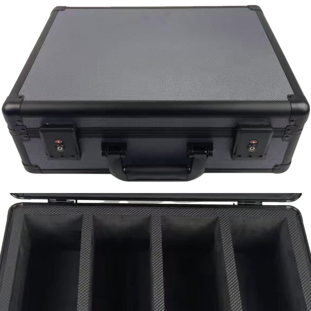 EVORETRO Premium 140-Card Carbon Fiber Case – 4-Row Holder with TSA Lock & GPS, Fits PSA, BGS, CSG Slabs, Sports, TCG Travel