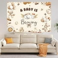 thumbnail image 7 of A Baby is Brewing Baby Shower Backdrop Brown Coffee Baking Theme Cute Bear Photography Background Feeding Bottle and Coffee Newborn Birthday Party Decorations Banner Photo Booth Props, 7 of 7