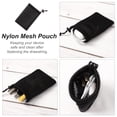 thumbnail image 3 of Unique Bargains Black Cell Phone Nylon Mesh Drawstring Pouch Bags 3 Pcs, 3 of 6