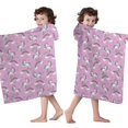 thumbnail image 4 of Pink Unicorn Rainbow Cloud Pattern Hooded Bath Towel，50"x30" for Ages 3 To 12 Kids, Quick Dry Lightweight Soft Microfiber Hood Beach Towel Cover Up for Kids, 4 of 7