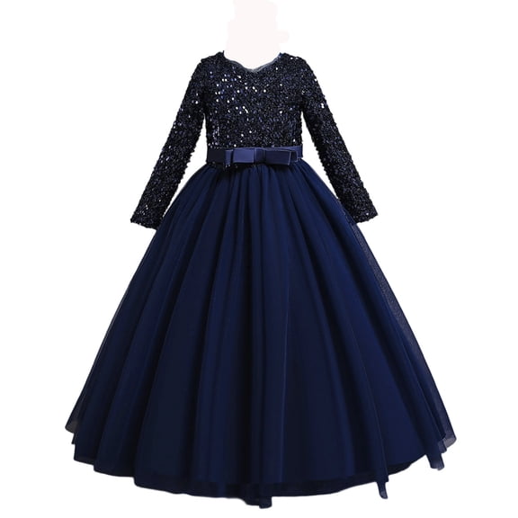 Vividxx Dress For Girls And Shine Long Formal Dress For Girls Elegant Party Gown With Sequin Detailing For 4-5 Years