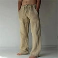 2023 new Men's Cotton Linen Pants Male Autumn New Breathable Solid