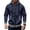 Navy, variant on hoksml Men's Full Zip Hooded Sweatshirt, Contrast Trim Drawstring Hoodie Jacket with Kangaroo Pocket and Ribbed Cuffs, Casual Long Sleeve Outerwear