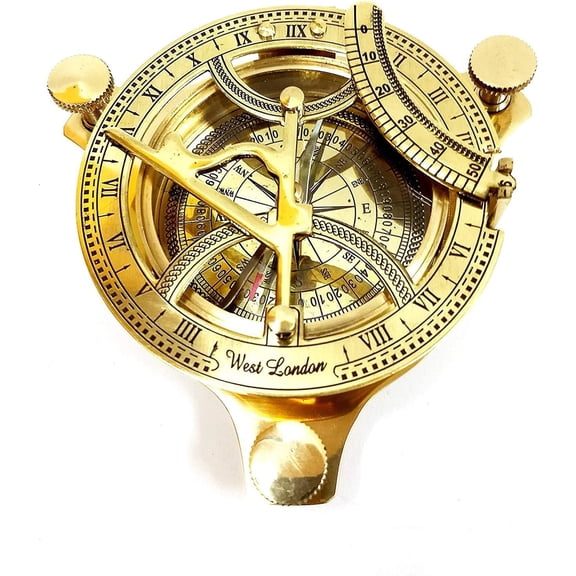 Thor instruments 5" Brass Sundial Compass Solid Brass Sundial Compass