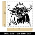 thumbnail image 2 of African Cape Buffalo with Oxpecker Birds Self-Inking Rubber Stamp Ink Stamper - Fuchsia Ink - Small 1 Inch, 2 of 7