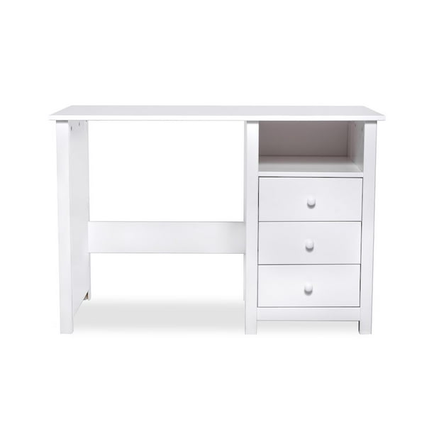 Writing Desk with Drawers and Storage White