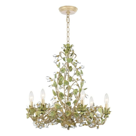 Six Light Chandelier In Classic Style 25 Inches Wide By 25.5 Inches High -Traditional Installation Crystorama Lighting 4846-Ct