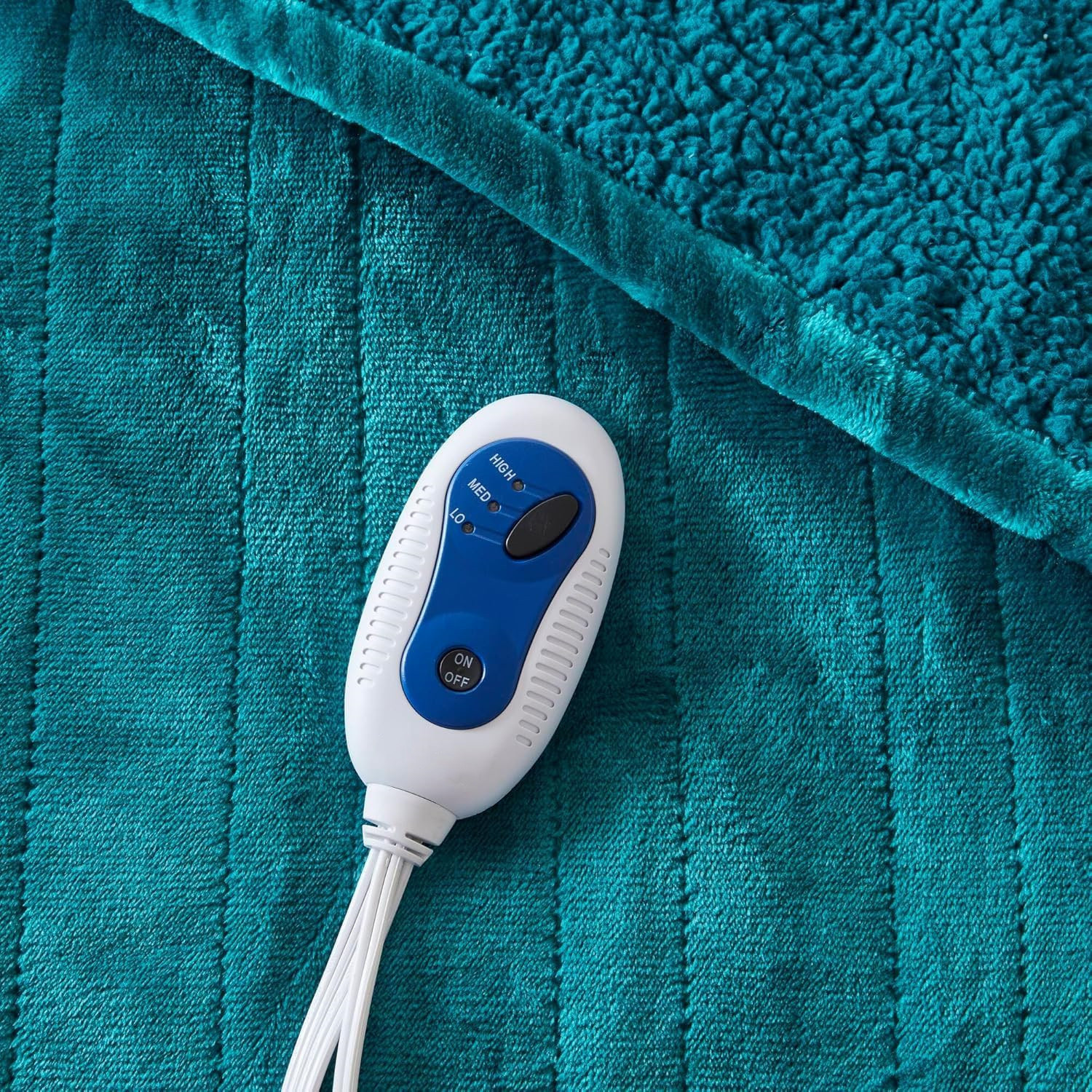 Heated Blanket, Eletric Throw Blanket, Soft, Warm, Reversible Plush - Sherpa Heating Blanket Throw for Office, Couch, 3 Heat Settings, 2 hr Auto Shut Off, Machine Washable, 50 x 60 Teal