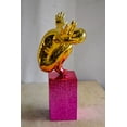 thumbnail image 5 of Olympian Stanced Man on Patterned Pink Chrome Base Resin Statue 20" x 8" x 17"H, 5 of 11