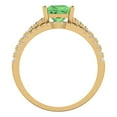thumbnail image 4 of 3.36 ct Brilliant Princess Cut Green Zircon 14k Yellow Gold Solitaire with Accents Engagement Bridal Wedding Ring Band Set size 4.25, 4 of 7