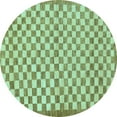 thumbnail image 1 of Ahgly Company Indoor Round Checkered Light Blue Modern Area Rugs, 5' Round, 1 of 4