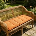 thumbnail image 4 of Linnome Porch Swing Chairmat Waterproof Cotton Linen Cushion for Outdoor Furniture Terrace Replacement 18.89x47.24in Orange, 4 of 6