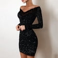 thumbnail image 4 of KaLI_store Formal Dresses for Women Wedding Guest Women Ruffle Sleeve Formal Dresses Evening Party Midi Dress Wedding Guest Midi Bodycon Fishtail Dresses Black,M, 4 of 5