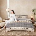 thumbnail image 4 of Erosebridal Hunting and Fishing Twin Bedding Sets, Pike Fish Mallard Duck Bedding Comforter Set, Blue Brown Lodge Cabin Decor, Gray Reversible 7pcs, 4 of 6