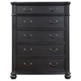 thumbnail image 2 of Benjara Selena Tall Dresser Chest, 5 Drawers, Copper Metal Handles, Black Wood, 2 of 6