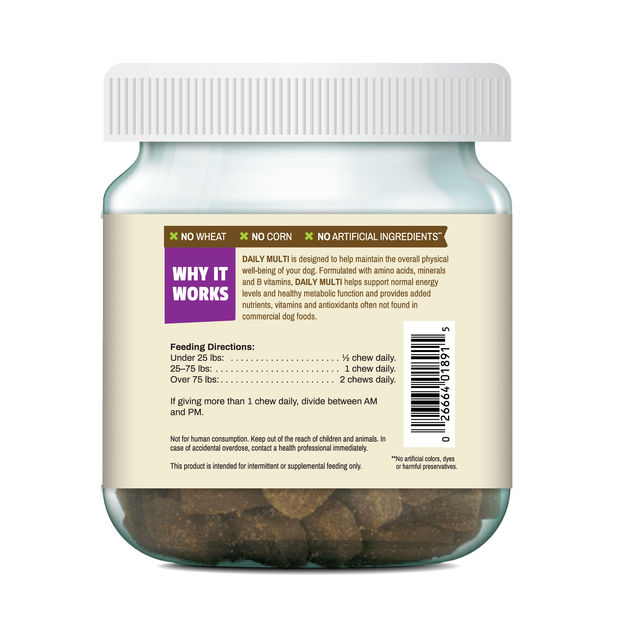 Pet Naturals Daily Overall Wellbeing Multivitamin Soft Chews for Dogs, Vegetable Flavor 30 Count Jar
