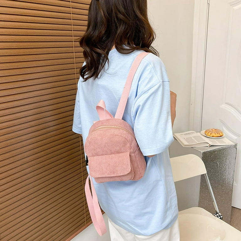 Mini Backpack Corduroy Bag Lightweight Daily Bag Minimalist 