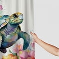 thumbnail image 3 of Orinice Turtle Shower Curtain Set Beach Bathroom Curtains Watercolor Turtle Baby Turtle Flower Nautical Marine Bathroom Accessories Shower Curtain, Durable Waterproof Shower Curtain 36x72, 3 of 7