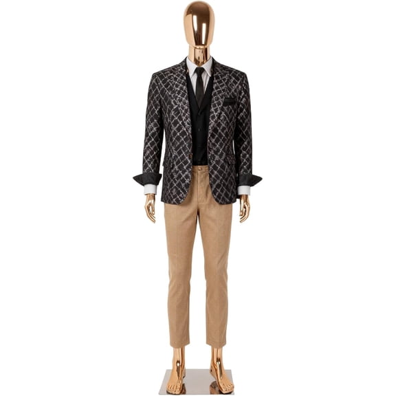 Kinbor 6Ft Full Body Male Mannequin - Tall Male Mannequin with Stable Metal Base, Manne quin Dress Form Display with Adjustable Head and Arms, Detachable Manikins, Rose Gold