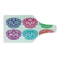 thumbnail image 2 of Day of the Dead Cutting Board, Skull Oriental Mexican Sugar for Day, Decorative Tempered Glass Cutting and Serving Board, Wine Bottle Shape, Turquoise Fuchsia, by Ambesonne, 2 of 5
