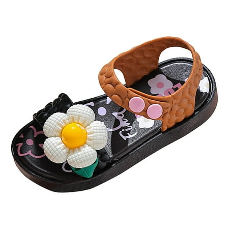 

Girls Shoes Baby Girl Sandals Rubber Sole Summer Outdoor Infant First Walker Crib Dress Shoes Baby Sandals Kids Shoes(Color:Black Size:4.5-5 Years)