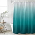 thumbnail image 6 of Teal Ombre Shower Curtain Set - Small 36" x 72" Washable Bathtub Curtain with 12 Hooks, Contemporary Gradient Abstract Art Waterproof Fabric Stall Shower Curtains for Bathroom/Bathtub Décor, 6 of 6
