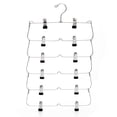 thumbnail image 1 of Paquete de 3 perchas para pantalones, ahorro de espacio, organizadores de armario y almacenamiento de 6 niveles, perchas para faldas con clips, organizador de armario, organización de ropa y, 1 of 5
