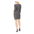 thumbnail image 2 of Jessica Howard Womens Petites Houndstooth Metallic Party Dress Black 4P, 2 of 4