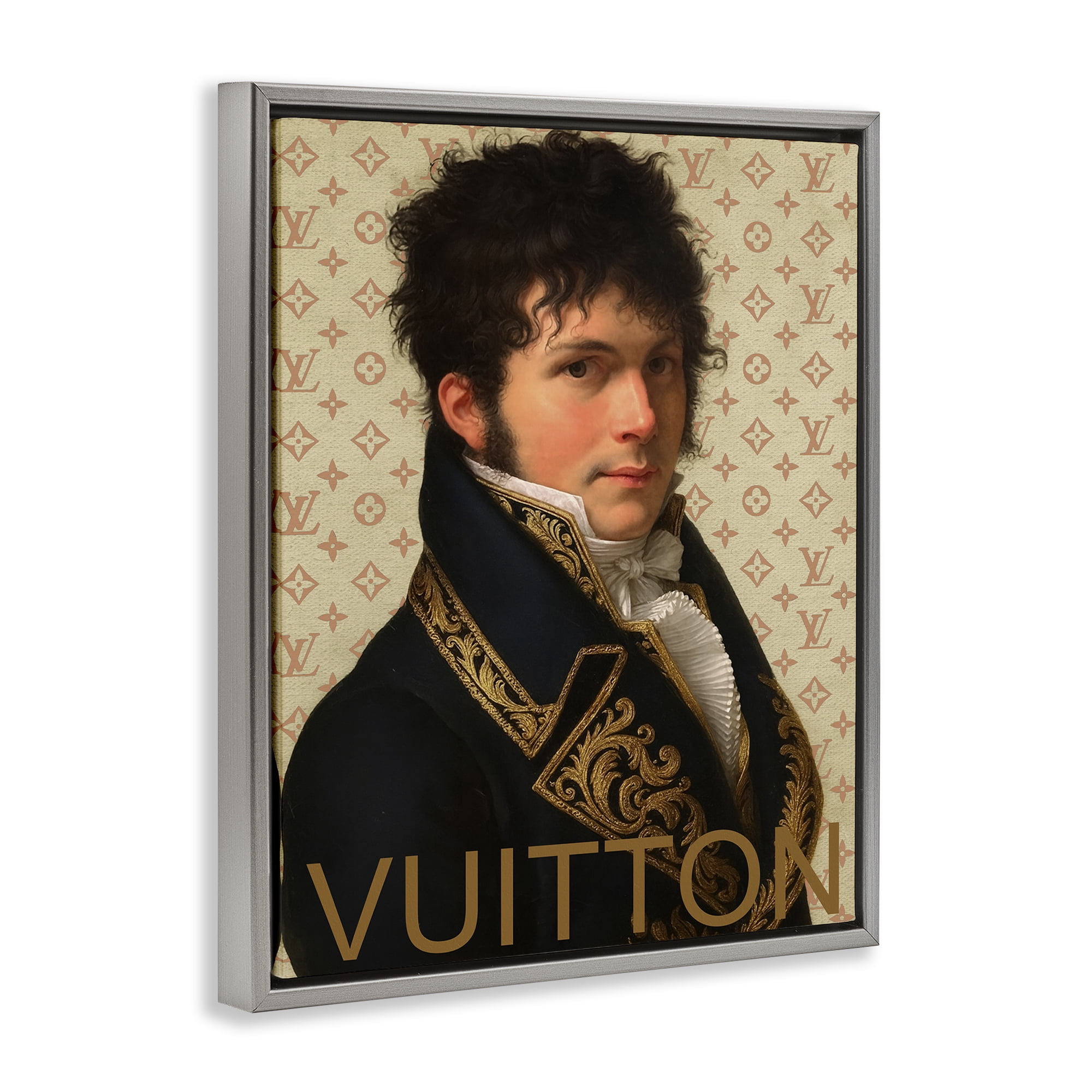 Stupell Industries Glam Gentleman In Spring Gray Framed Floater Canvas Wall Art, design by Grotto Studios