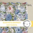 thumbnail image 6 of Blue Pink Spring Floral Kitchen Curtains Window Panels, Vintage Summer Botanical Insulated Window Treatment Curtain, Grommet Curtains for Bedroom/Living Room/Bathroom, 2 Piece 42"Wx45"L, 6 of 8