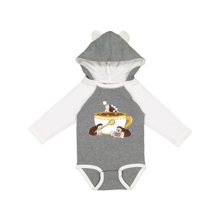 

Inktastic Cute Hot Chocolate Hedgehogs Gift Baby Boy or Baby Girl Long Sleeve Bodysuit